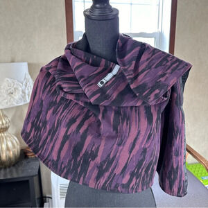 Lululemon Foulard Vinyasa Multi Scarf Wrap Shawl Snap Purple Black Fleece